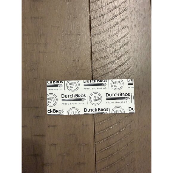 Dutch Bros "Life Is Beautiful" Vinyl Sticker Black With Pink & Lime Green - Picture 2 of 4